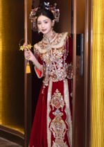 Plus Size Wedding Qun Kua Bridal Embroidered Dragon Phoenix