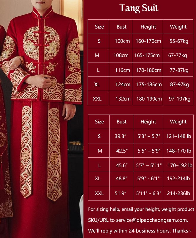 tang suit size