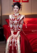 Plus Size Wedding Qun Kwa Dress Chinese Bridal Gown