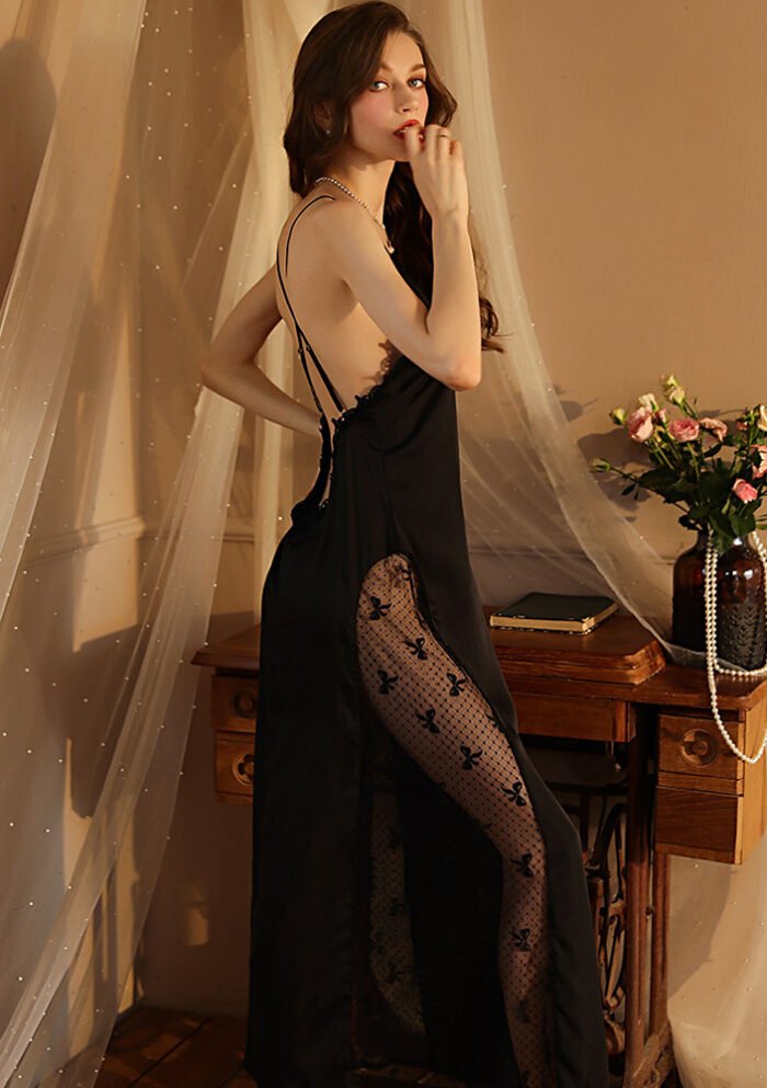 Sexy Nightgown Extended Bathrobe Sleepwear Home Wear