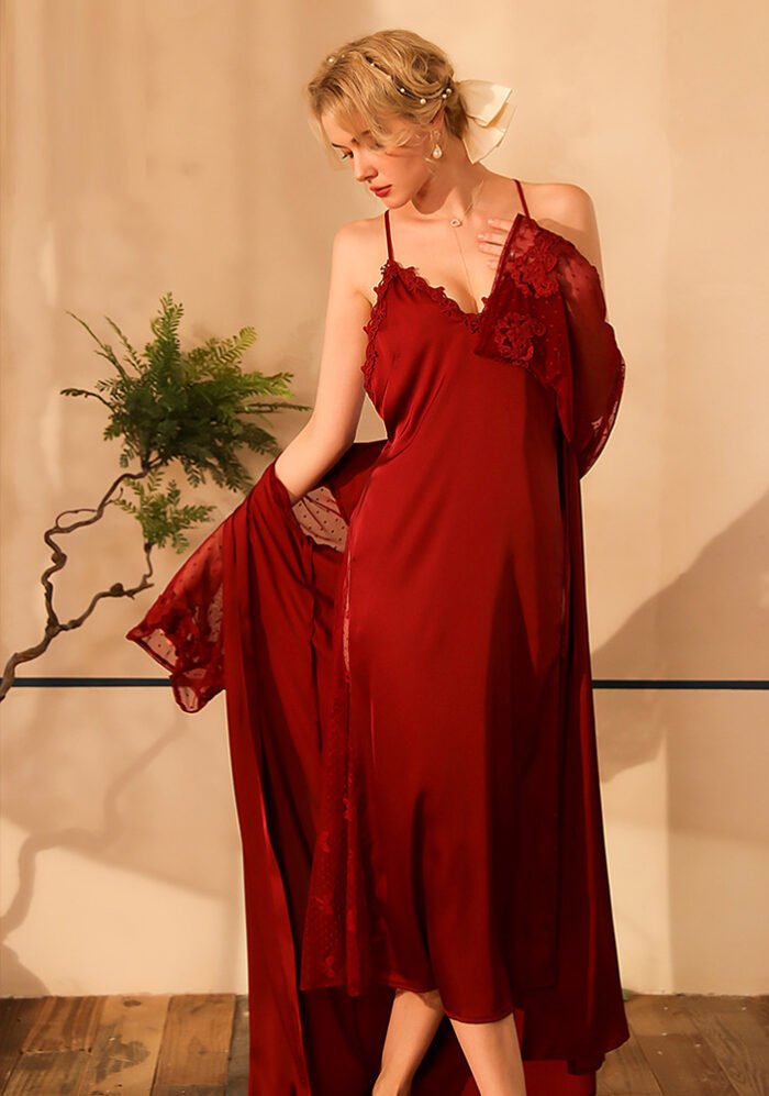 Sexy Nightgown Extended Bathrobe Sleepwear Home Wear