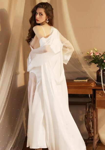 Sexy Nightgown Extended Bathrobe Sleepwear Home Wear