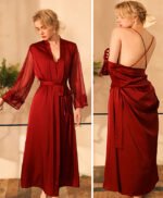 Sexy Nightgown Extended Bathrobe Sleepwear Home Wear