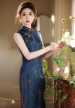Sleeveless Long Cheongsam Modern Hong Kong Qipao