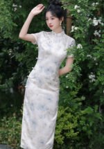 Summer New Jacquard Brocade Long Qipao Slimming Elegant