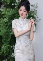 Summer New Jacquard Brocade Long Qipao Slimming Elegant