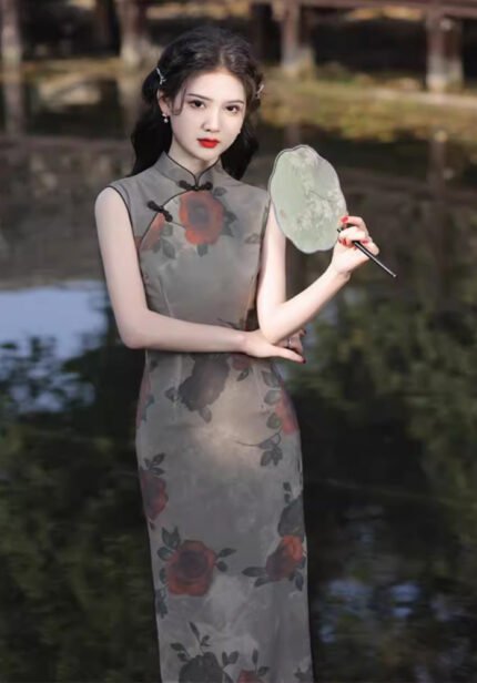 Vintage Cheongsam Dress Modern Elegance Traditional Embroidery