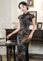 Vintage-Inspired Floral Printed Cheongsam Dress