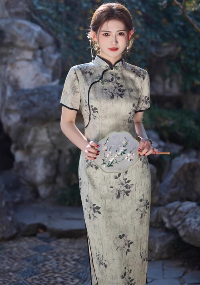 womens-mid-length-qipao-grey-ink-painting-print-cheongsam-dress