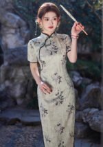 womens-mid-length-qipao-grey-ink-painting-print-cheongsam-dress