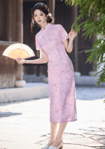 Elegant Pink Embroidered Cheongsam Traditional Chinese Qipao