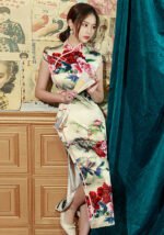 Cheongsam Dress with Peony Print