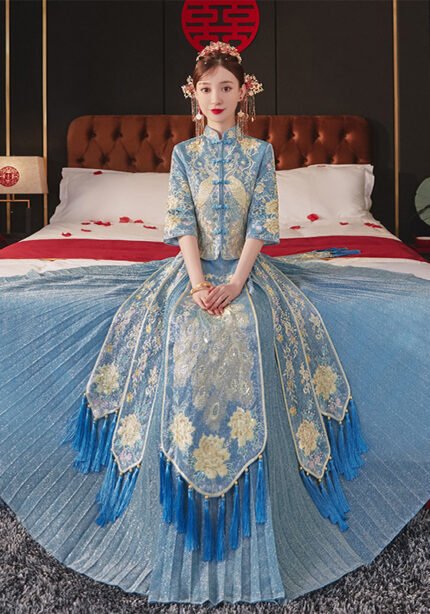 Dragon and Phoenix Embroidery Wedding Qun Kwa