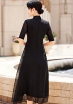 Elegant Black Cheongsam Modern Chinese Qipao