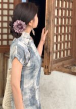 Elegant Cheongsam Chinese Watercolor Print Qipao Dress