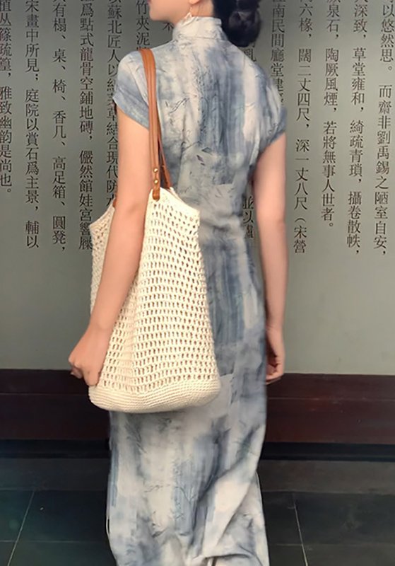 Elegant Cheongsam Chinese Watercolor Print Qipao Dress