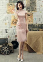 Elegant Chinese Cheongsam Dress Multi-Colored Floral Short Qipao​
