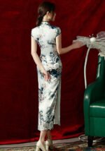 Elegant Floral-Print Traditional Chinese Qipao Dress