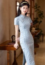 Embossed Pattern 1920s–1940s Style Qipao Dress
