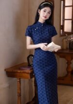 Embossed Pattern 1920s–1940s Style Qipao Dress