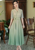 Graceful Silk Hanfu Dress Midi Dress