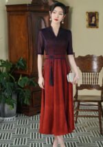 Graceful Silk Hanfu Dress Midi Dress
