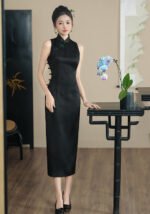 Halter Neck​ Qipao Black Chinese Style Dress
