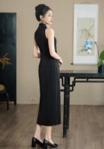 Halter Neck​ Qipao Black Chinese Style Dress