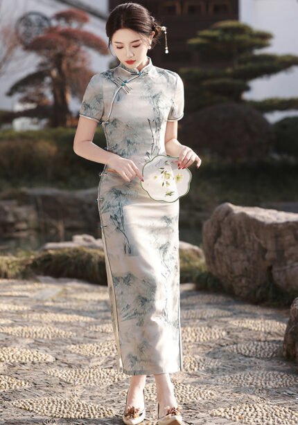 Ink Wash Cheongsam Timeless Chinese Art Elegance Dress
