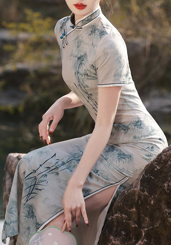 Ink Wash Cheongsam Timeless Chinese Art Elegance Dress