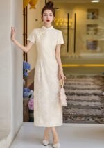 Lce Silk Jacquard Qipao Dress