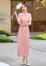 Lce Silk Jacquard Qipao Dress