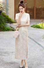 Lce Silk Jacquard Qipao Dress