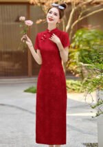 Lce Silk Jacquard Qipao Dress