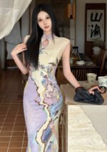 Modern Cheongsam Dresses Chinese Printed Qipao