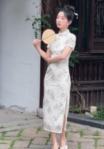 ​​Mountain & Bamboo Ink Art Cheongsam Dress