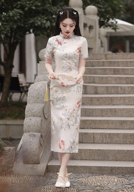 Oriental Charm Qipao Floral - Printed Cheongsam Dress