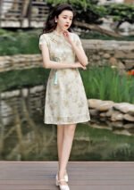 Oriental Floral Qipao Dress Midi Cheongsam