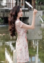 Oriental Floral Qipao Dress Midi Cheongsam