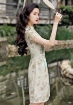 Oriental Floral Qipao Dress Midi Cheongsam