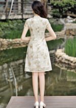 Oriental Floral Qipao Dress Midi Cheongsam