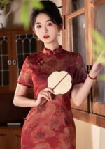 Retro Old Shanghai Red Cheongsam Dresses
