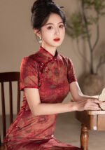 Retro Old Shanghai Red Cheongsam Dresses