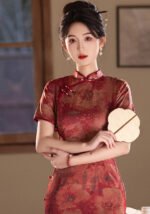 Retro Old Shanghai Red Cheongsam Dresses