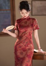 Retro Old Shanghai Red Cheongsam Dresses