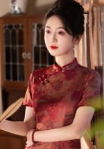 Retro Old Shanghai Red Cheongsam Dresses