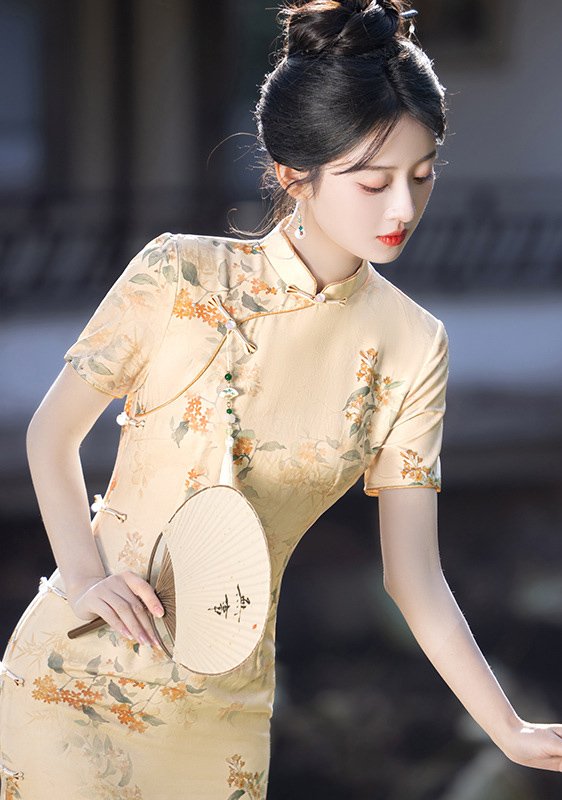 Silk Essence Floral Bloom Timeless Elegance Qipao Dress