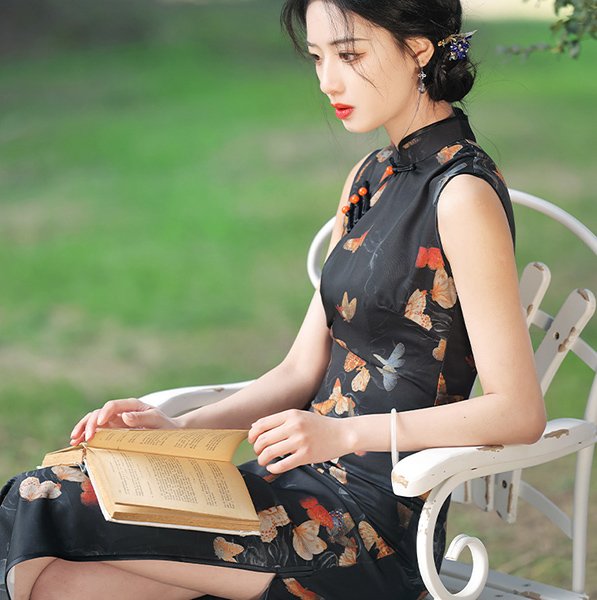 Cheongsam New Arrival Simple Butterfly Valley Style Qipao