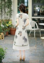 Chinese Style Cheongsam Dress Satin Traditional Floral Print