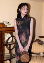 sleeveless classic black qipao dress